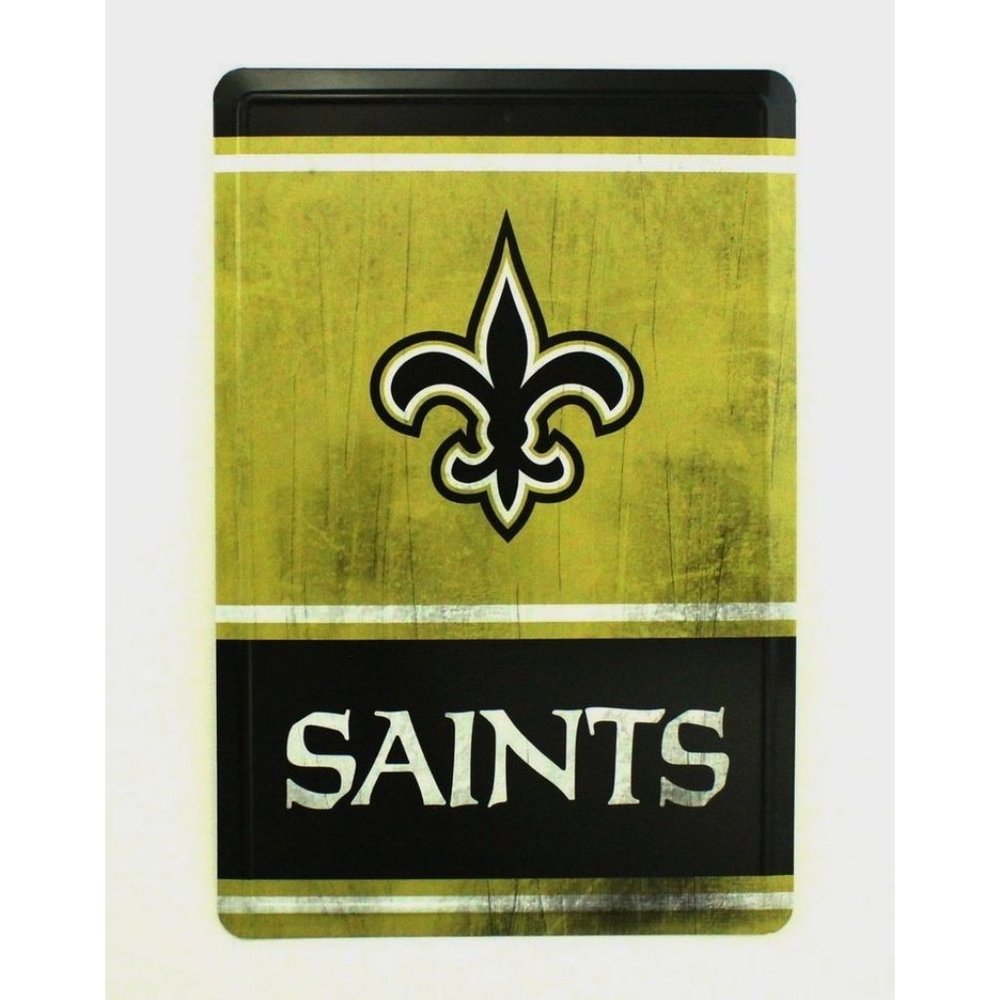 New Orleans Saints Tin Team Sign - Retro Style